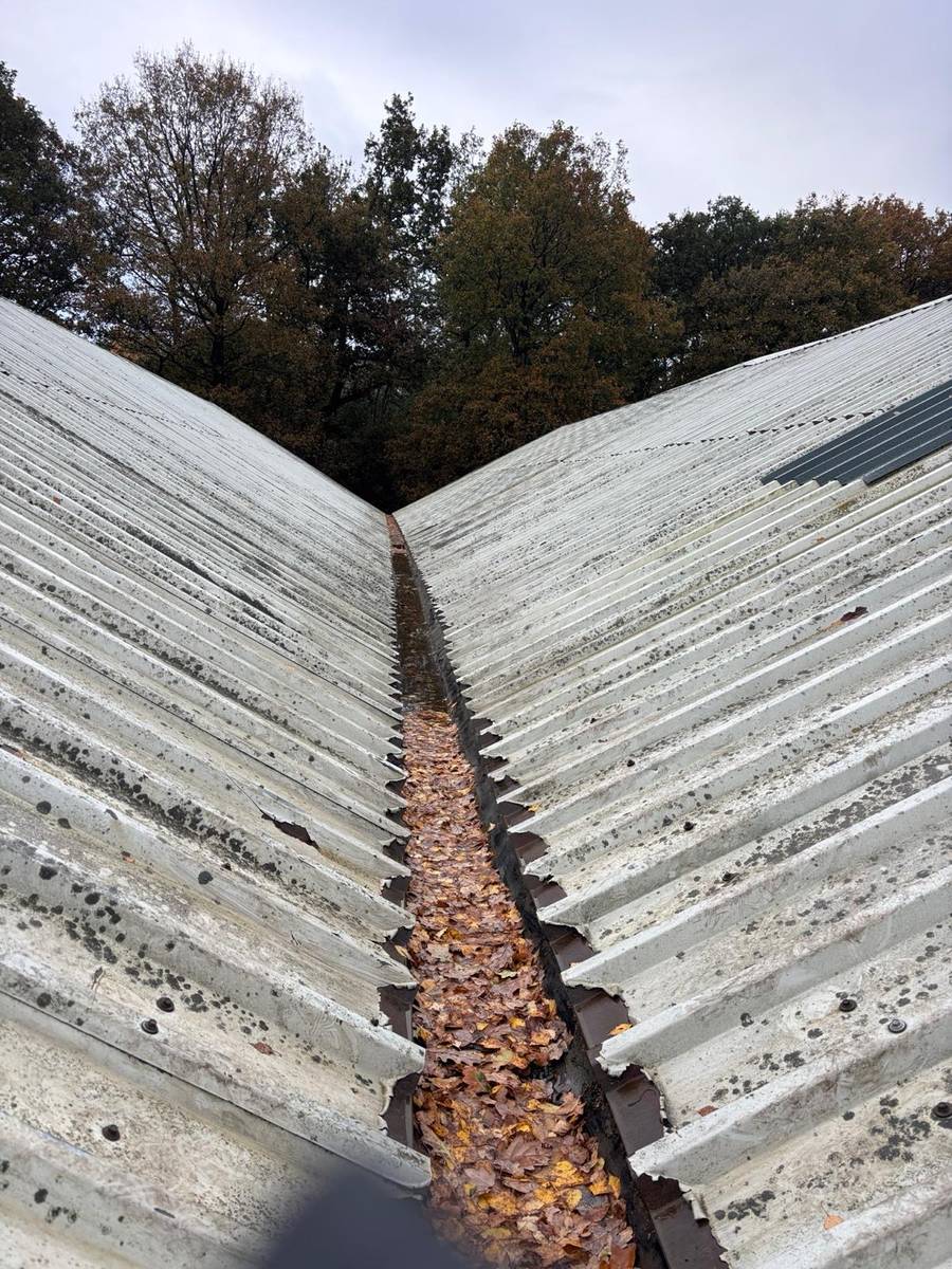 Commercial roof valley and gutter condition