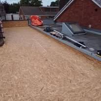 Flat roof prepared for felt roofing