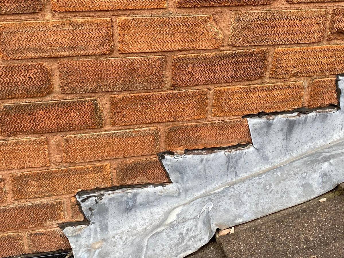 Leadwork detail during roofing work