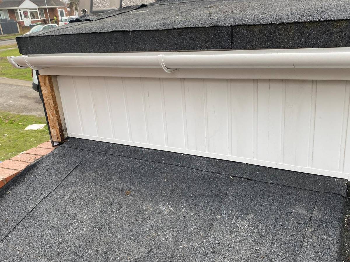 Completed fascia and soffit installation