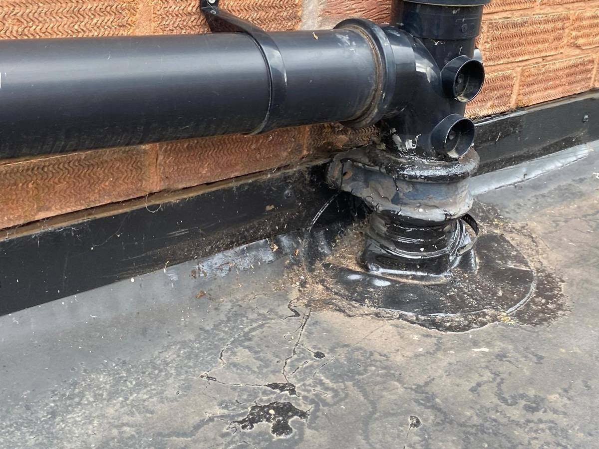 EPDM roof detailing during the work
