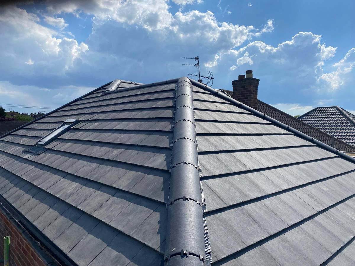 Completed tiled pitched roof